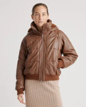 100% Leather Puffer Jacket