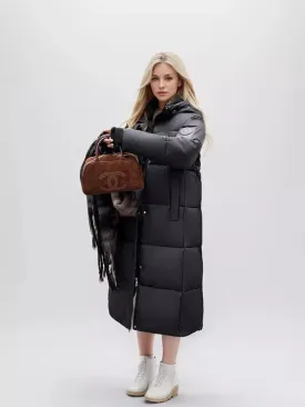 2024 neue Verdicken Schnee Parkas Mode Winddicht Glänzend Unten Baumwolle Mit Kapuze Frauen Jacke Winter Lose Lange Mantel Kleidung Damen