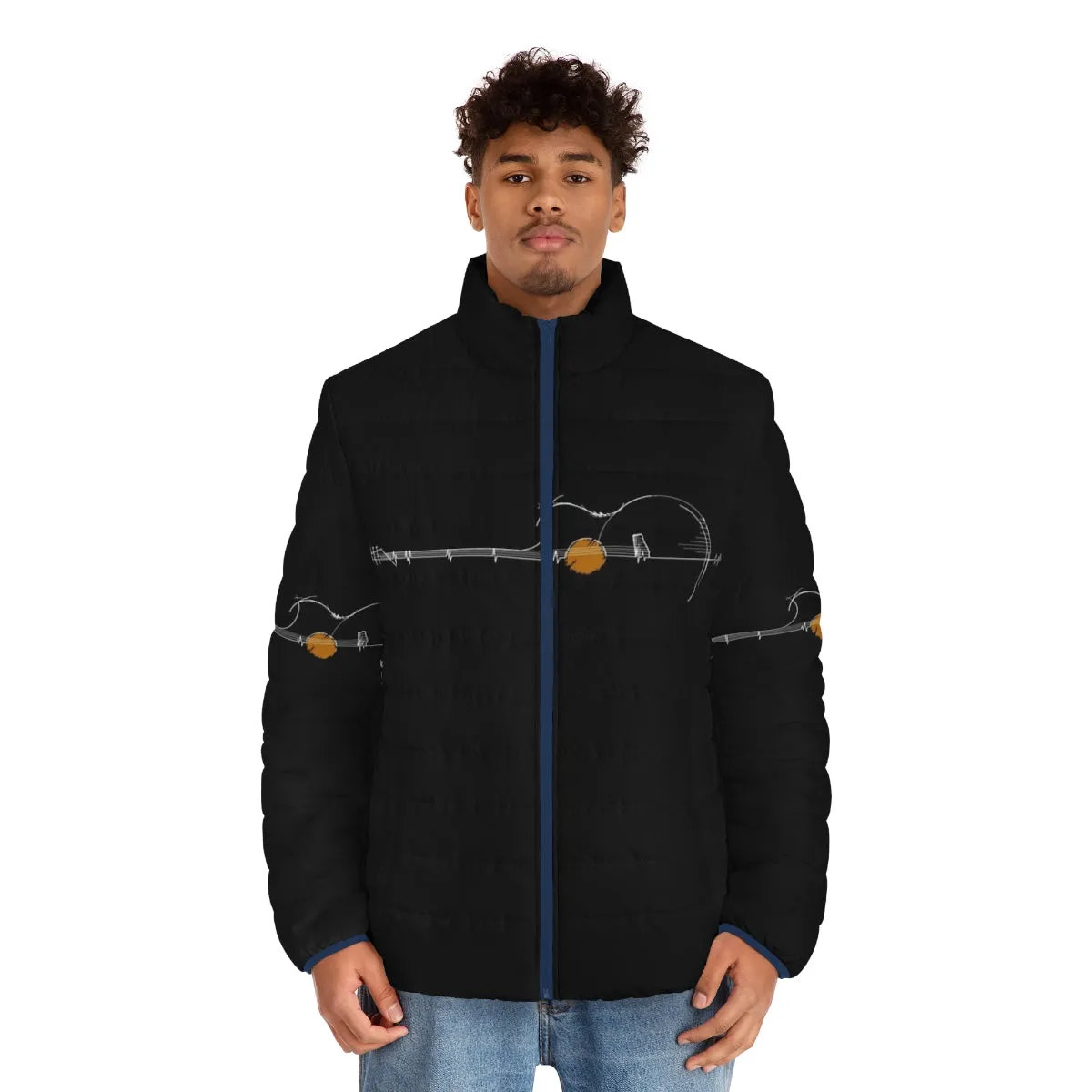 Acoustical Heartbeat Puffer Jacket: Stay Warm and Stylish with this Guitarist-Inspired Outerwear