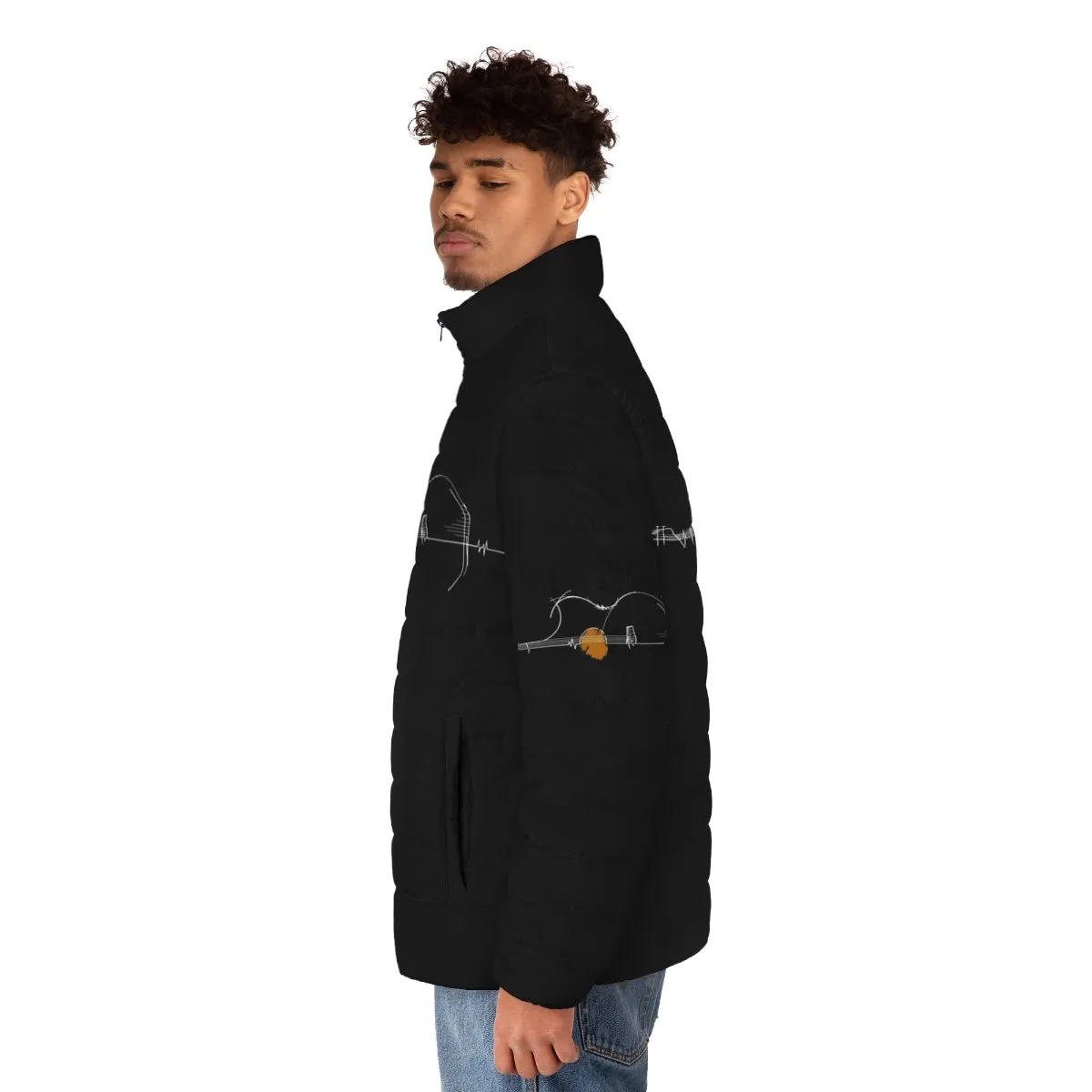 Acoustical Heartbeat Puffer Jacket: Stay Warm and Stylish with this Guitarist-Inspired Outerwear