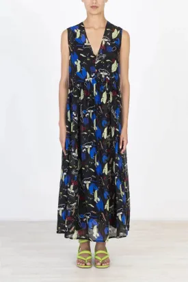 Alysi - Printed Maxi Dress: Black Multi