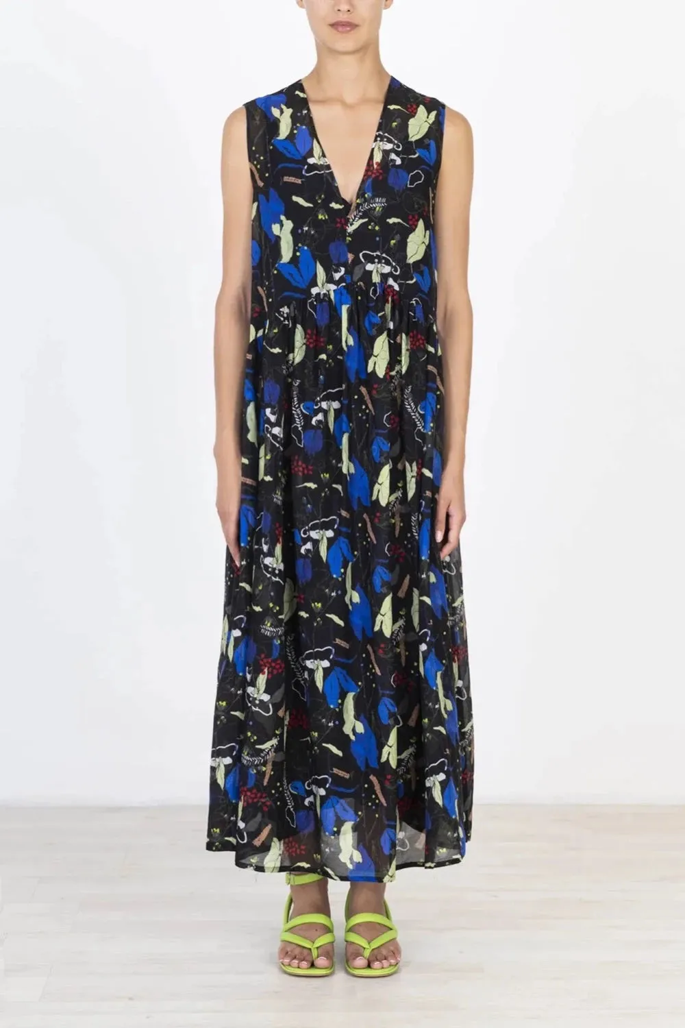 Alysi - Printed Maxi Dress: Black Multi