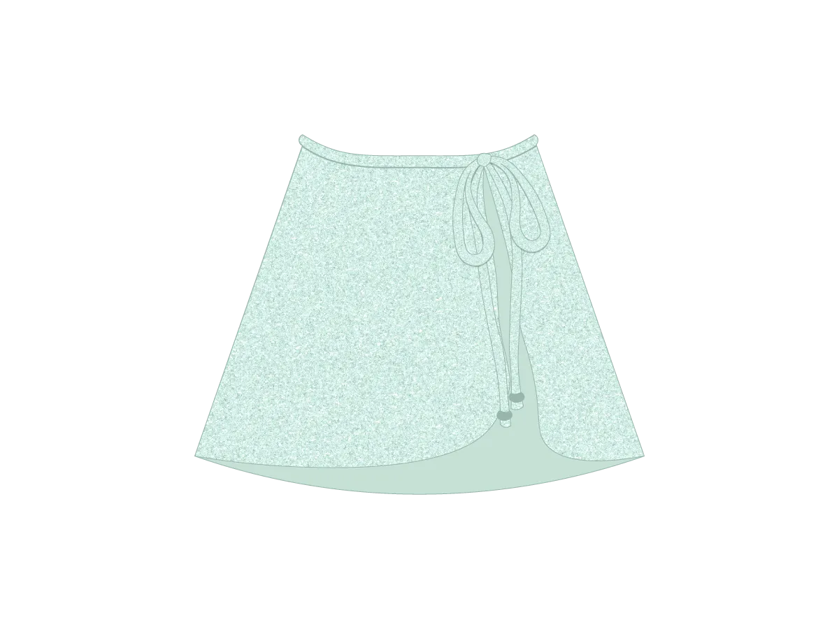 Aquamarine Shimmer Wrap Skirt