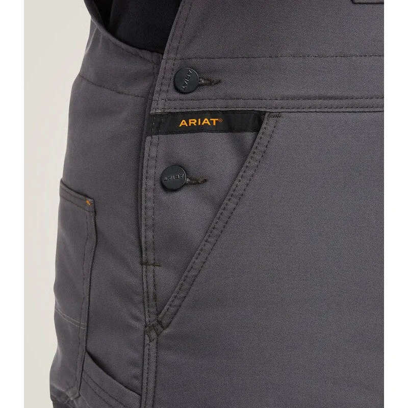 Ariat Men's Rebar DuraCanvas Stretch 110G Insulated Bib Gray - 10036680