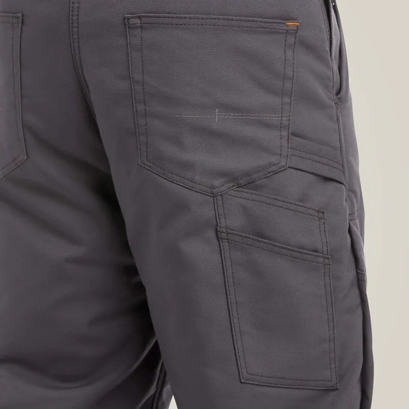 Ariat Men's Rebar DuraCanvas Stretch 110G Insulated Bib Gray - 10036680