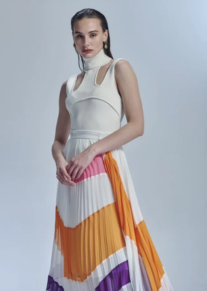 Asymmetrical Pleated Skirt