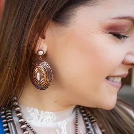 Bronze & Ivory Concho Earring