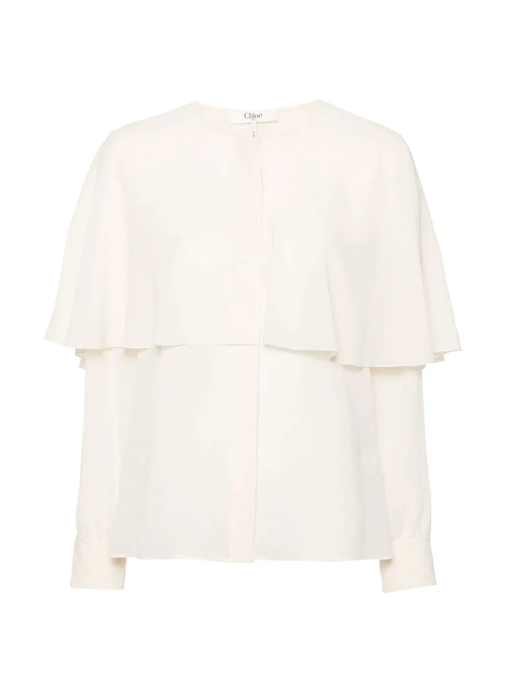 Cape-design silk shirt