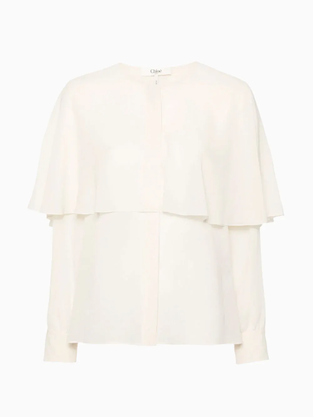 Cape-design silk shirt