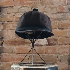 Crown Cap Solid Brown Wool Blend Melton Stockman Cap