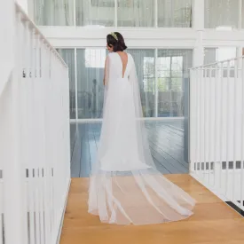 DOVE | Soft tulle draped bridal cape