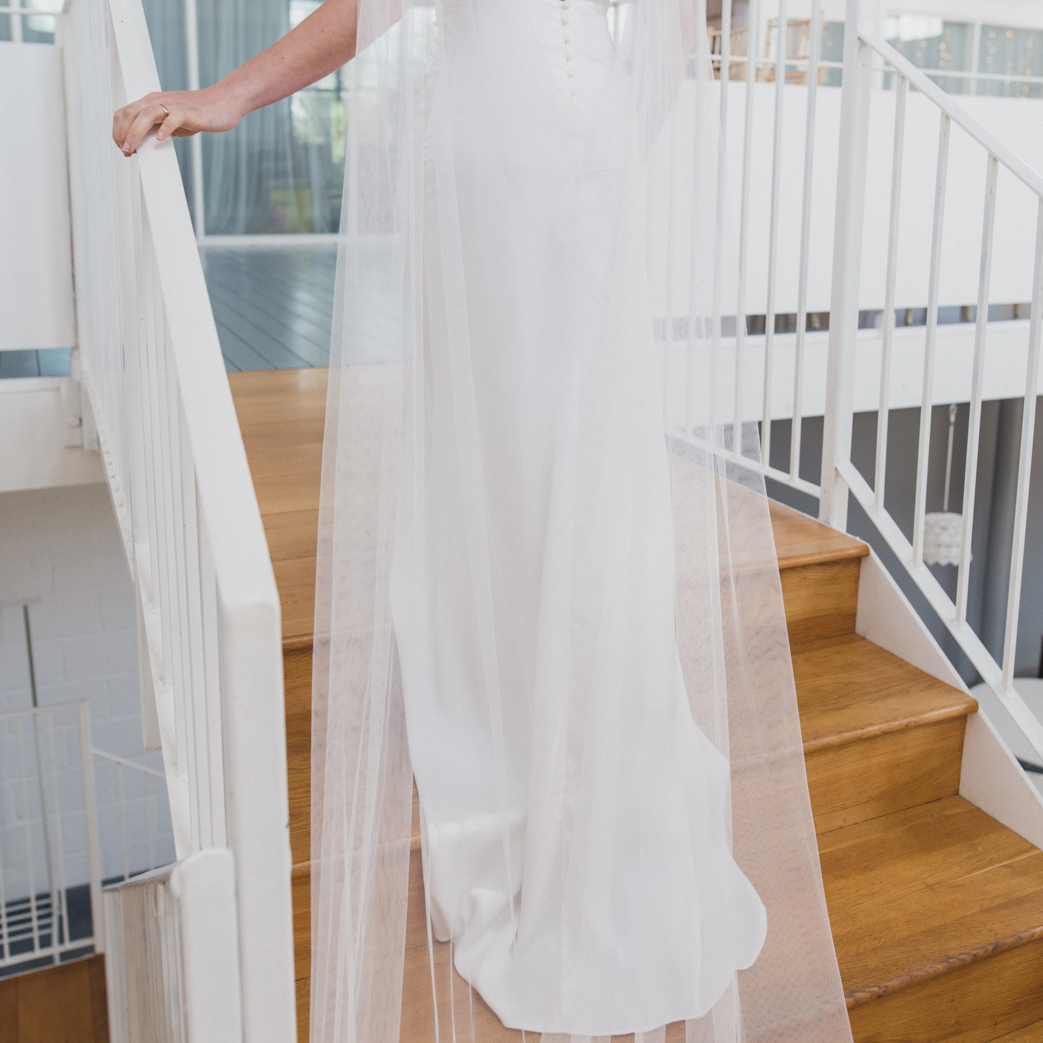 DOVE | Soft tulle draped bridal cape