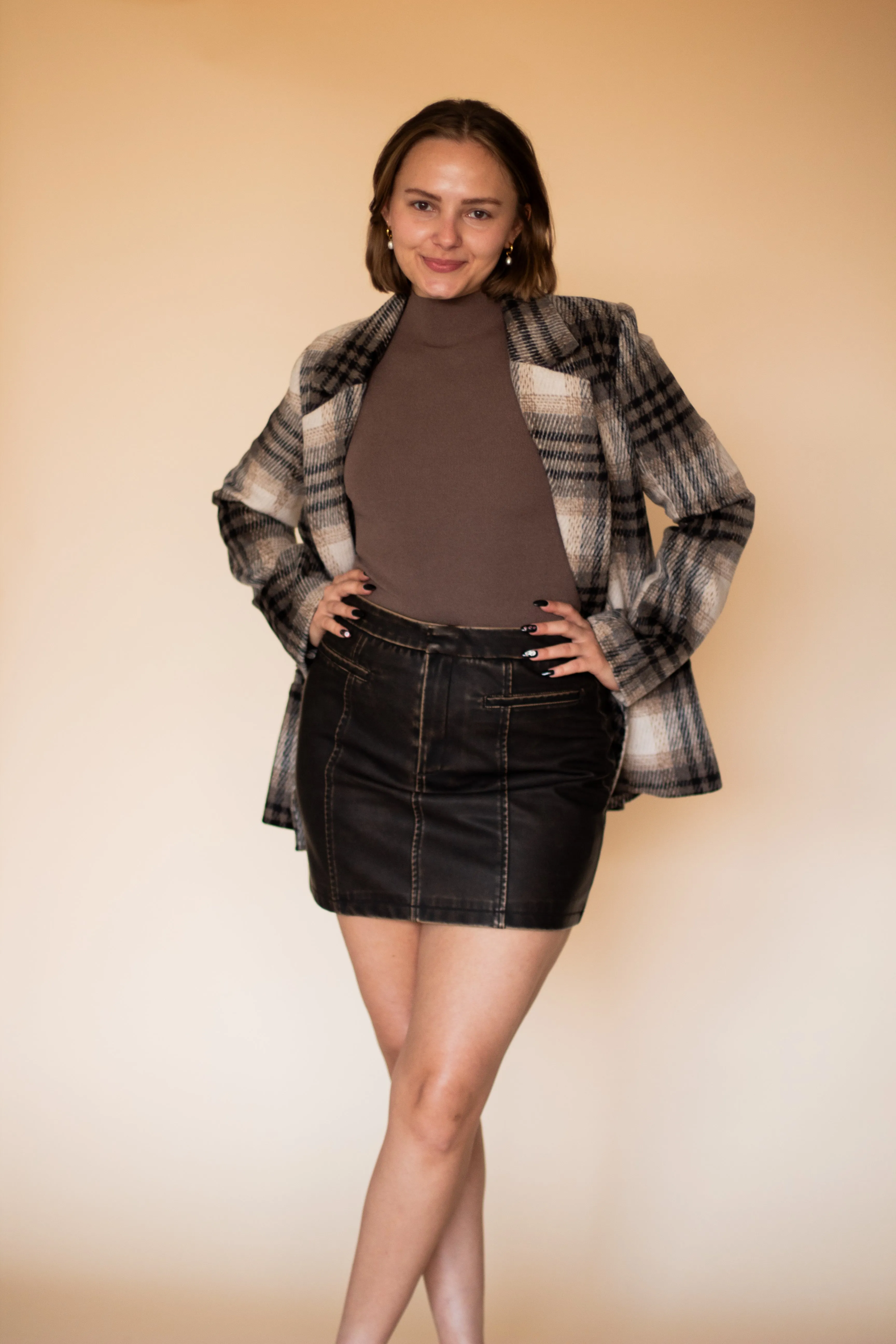 Faux Leather Mini Skirt