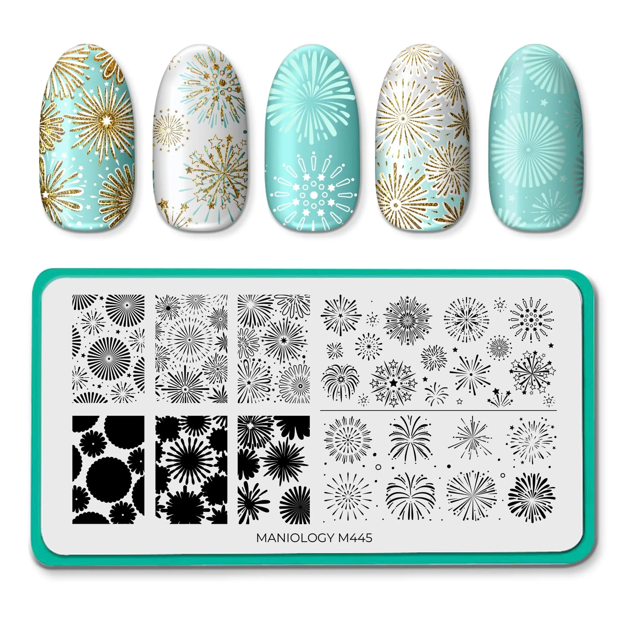 Fireworks Frenzy (M445) - Nail Stamping Plate