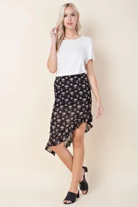 Flora Ruffled Asymmetrical Skirt