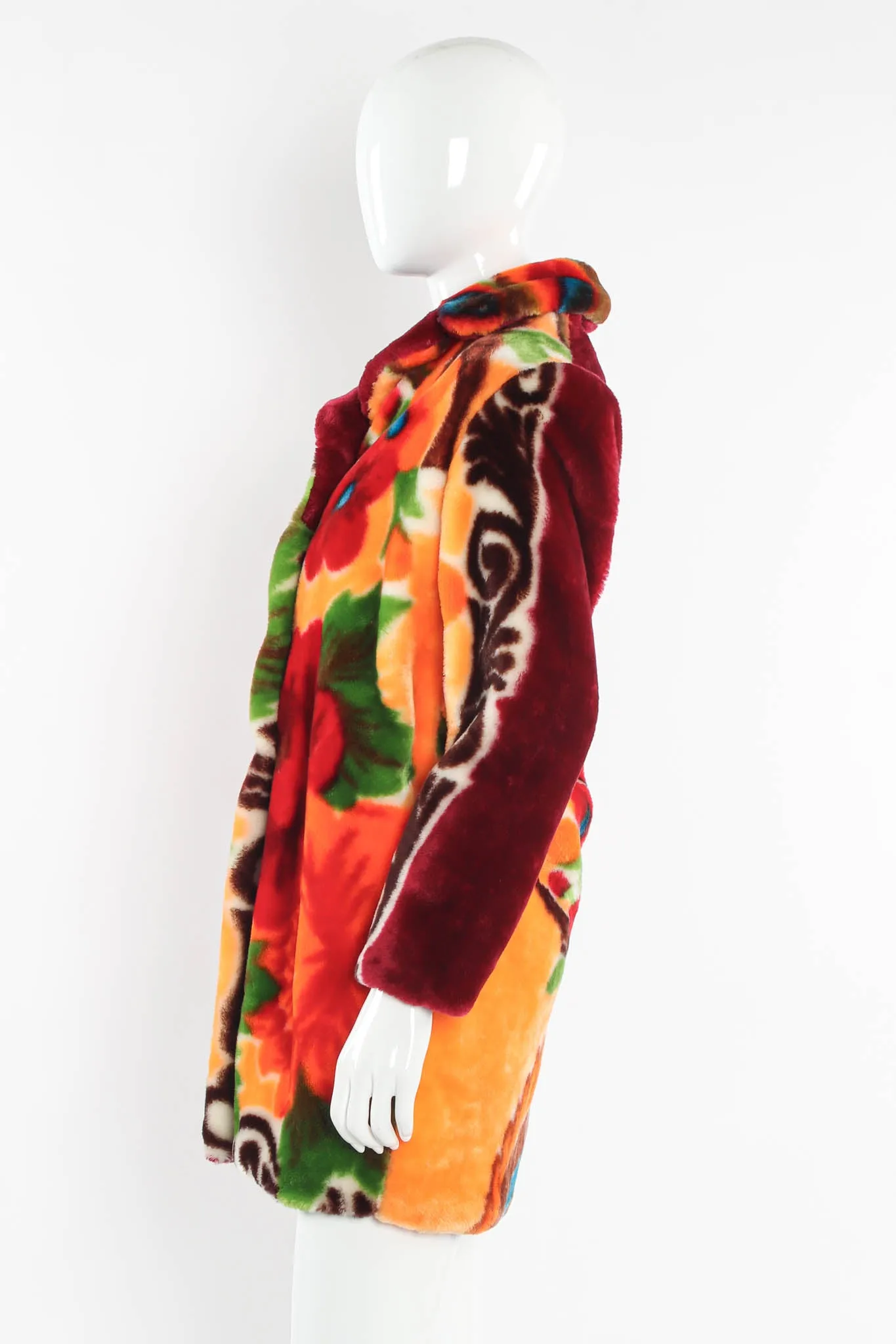 Floral Faux Fur Fleece Coat