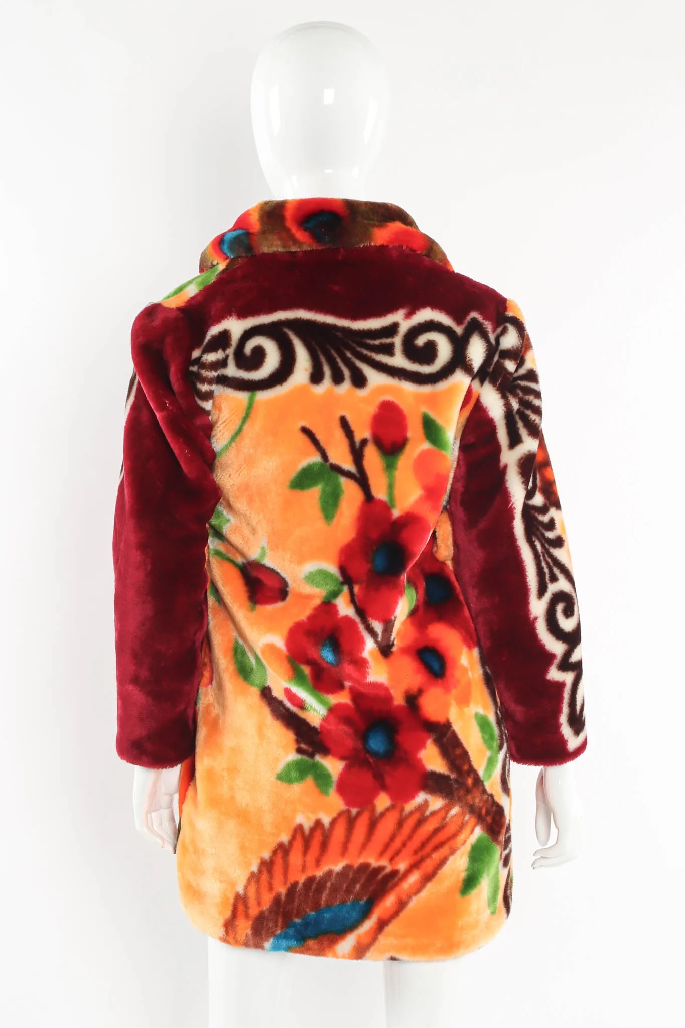 Floral Faux Fur Fleece Coat