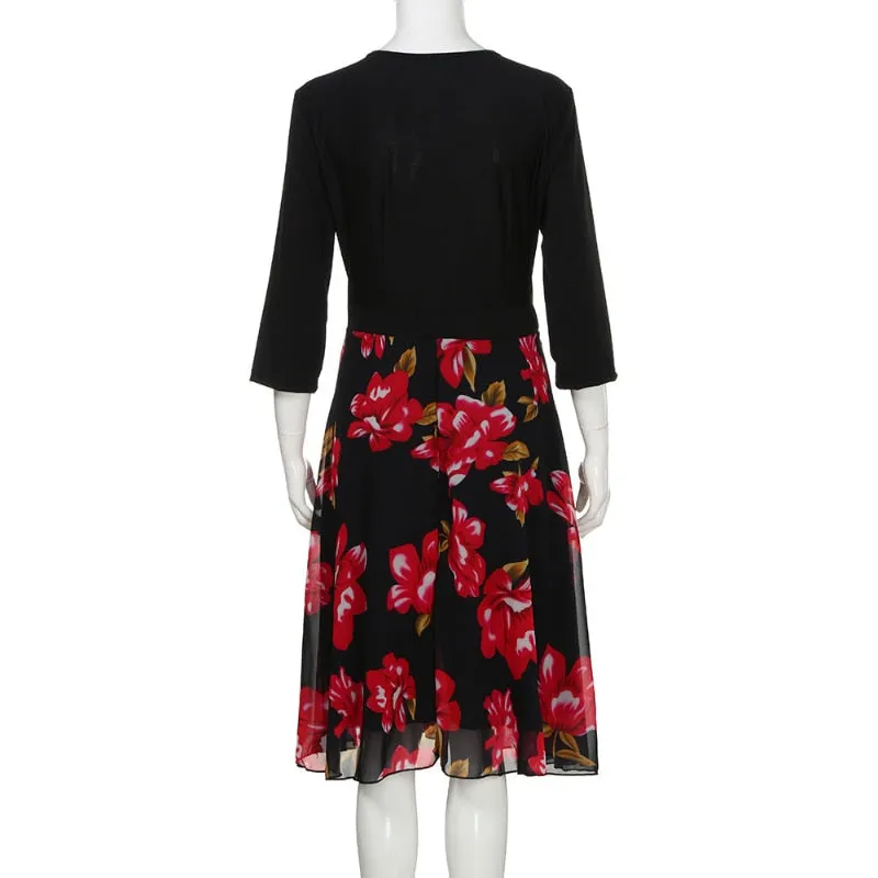 Funki Buys | Dresses | Women's Floral Chiffon Cocktail Dress