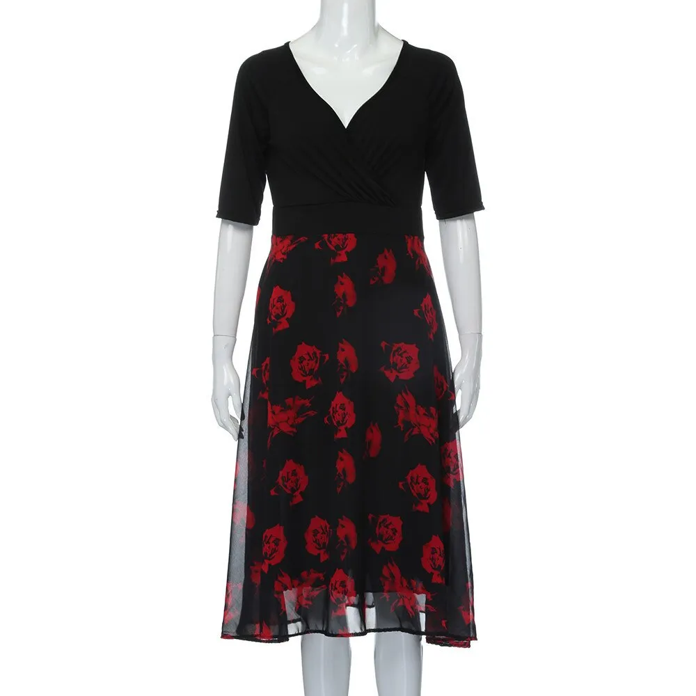 Funki Buys | Dresses | Women's Floral Chiffon Cocktail Dress