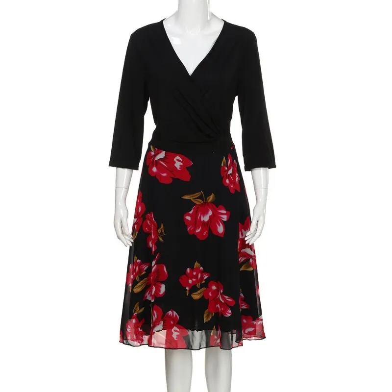 Funki Buys | Dresses | Women's Floral Chiffon Cocktail Dress