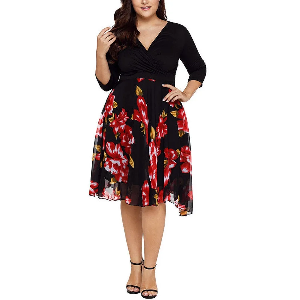 Funki Buys | Dresses | Women's Floral Chiffon Cocktail Dress