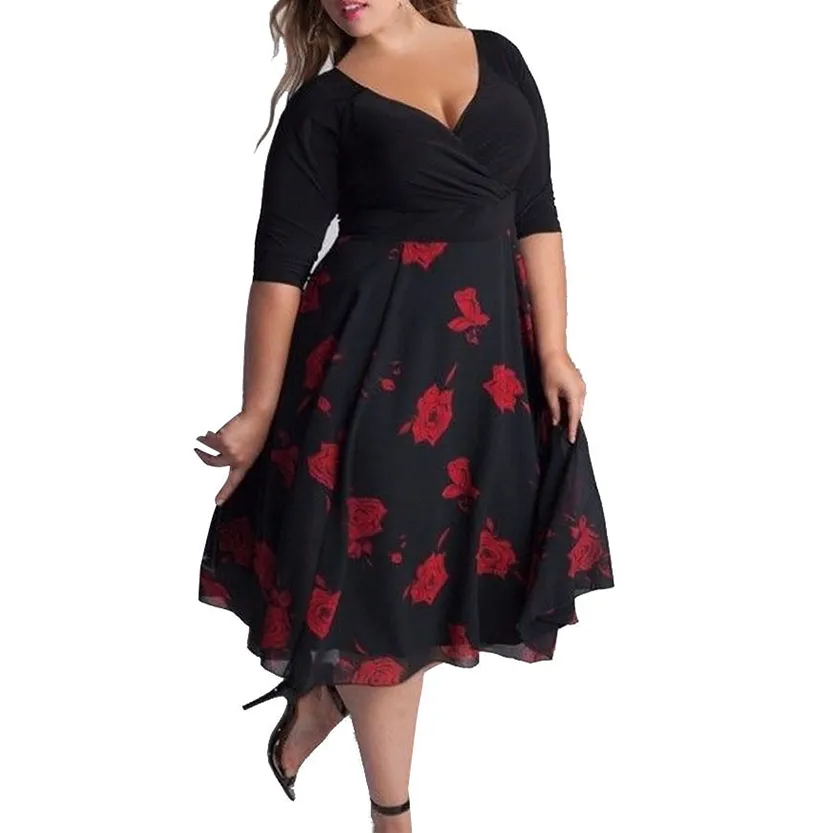 Funki Buys | Dresses | Women's Floral Chiffon Cocktail Dress