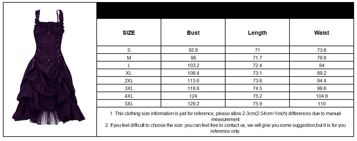 Funki Buys | Dresses | Women's Gothic Lace Up Victorian Dress