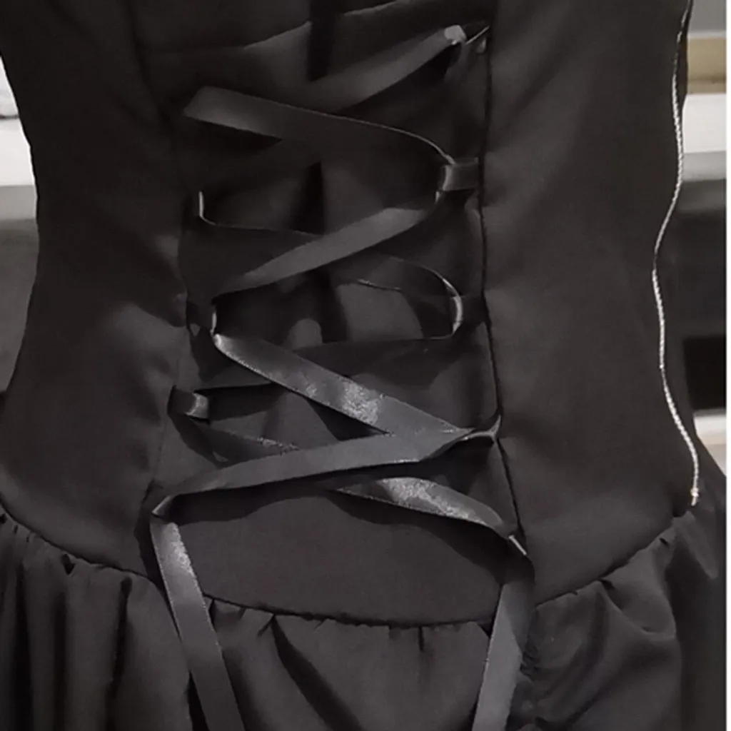 Funki Buys | Dresses | Women's Gothic Lace Up Victorian Dress