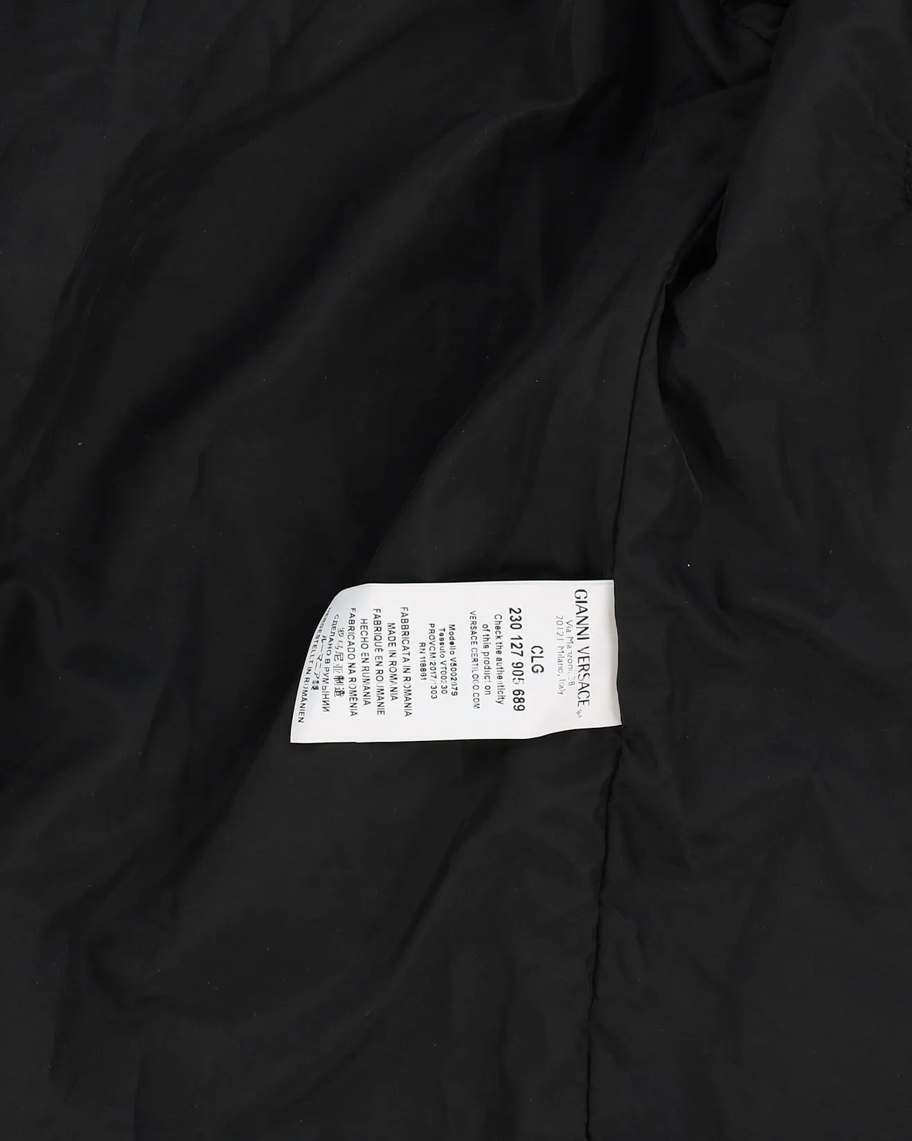 Gianni Versace Collection Black Puffer Jacket - M