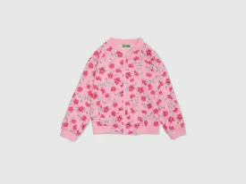 Girls Pink Long Sleeve Printed Jacket