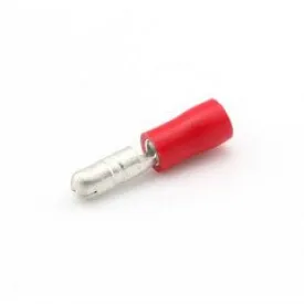 Insulated 4mm Male Bullet Terminal - 0.5-1.5mm² Cable (Red) Pack of 100