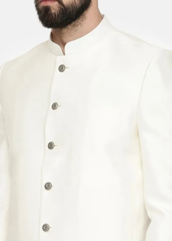 Ivory Green Embroidered Jodhpuri Suit - MMJ0148