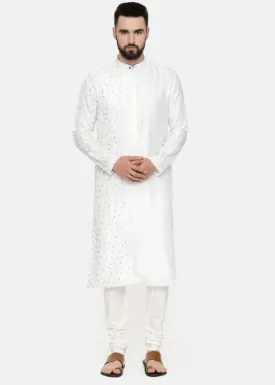 Ivory Hand Embroidered Kurta - MMK0541