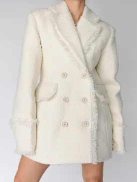 Ivory Hourglass Tweed Blazer Dress