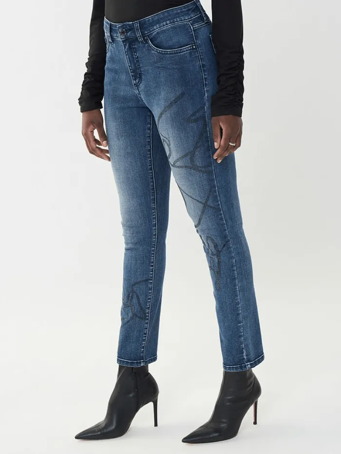 Joseph Ribkoff T Blue Embellished Front Jeans 223935 3699