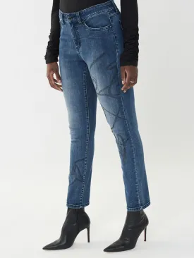 Joseph Ribkoff T Blue Embellished Front Jeans 223935 3699