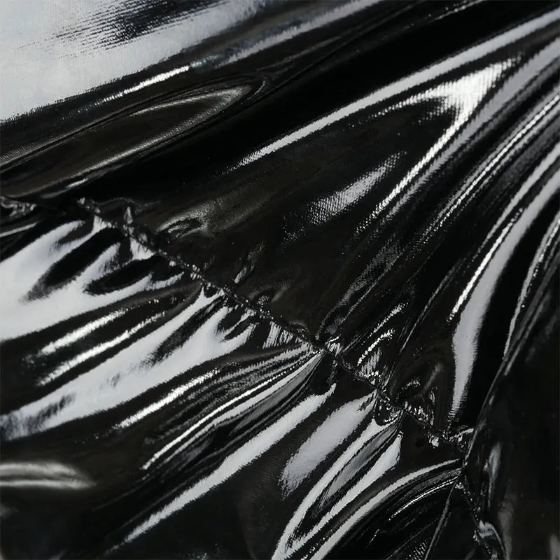 Ladies Patent Leather Puffer Jacket