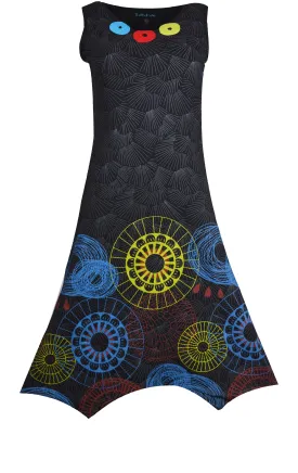 ladies-sleeveless-pixie-style-dress-with-colorful-prints