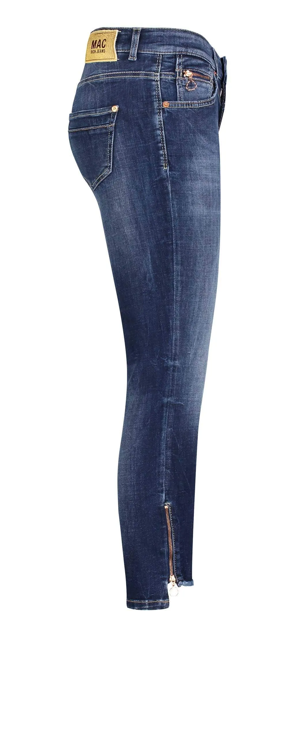 Mac Dream M Slim 5755 0389  Gold Label Jeans D671 Authentic Blue Net Wash Copper Zip