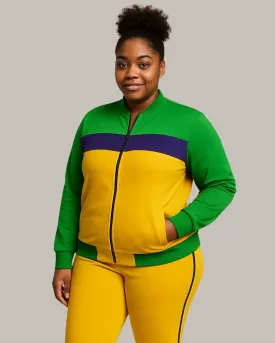 MARDI GRAS Vibrant Mardi Gras Women's Fitted Track Suit