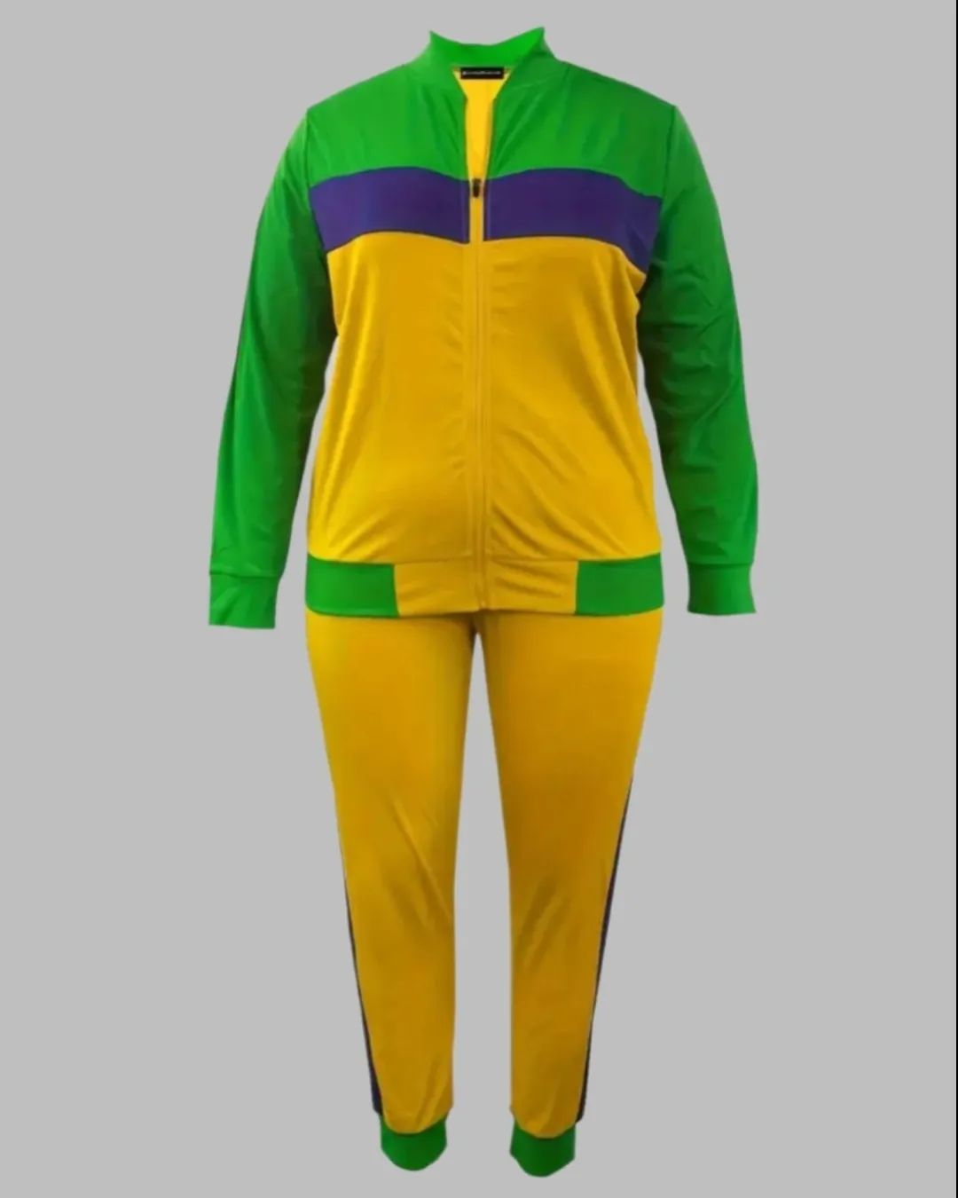 MARDI GRAS Vibrant Mardi Gras Women's Fitted Track Suit