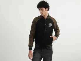 Men Colorblocked Stand-up Collar Jacket