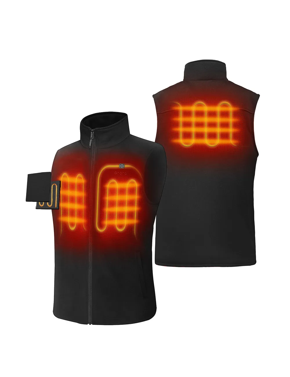 Men's Heated Fleece Gilet - Black
