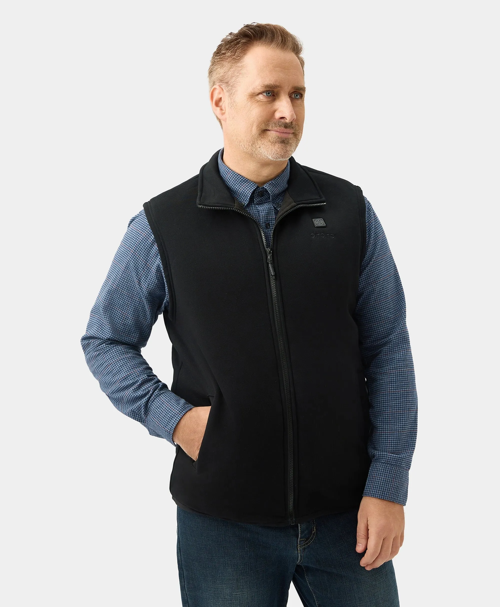 Men's Heated Fleece Gilet - Black