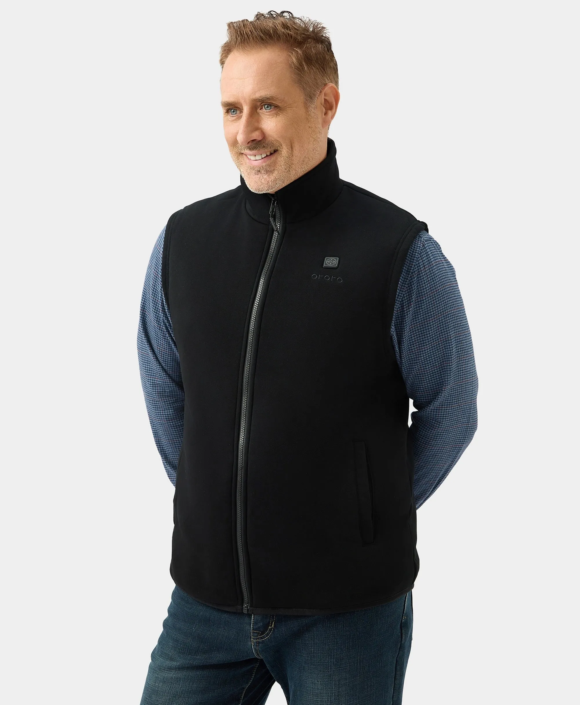 Men's Heated Fleece Gilet - Black