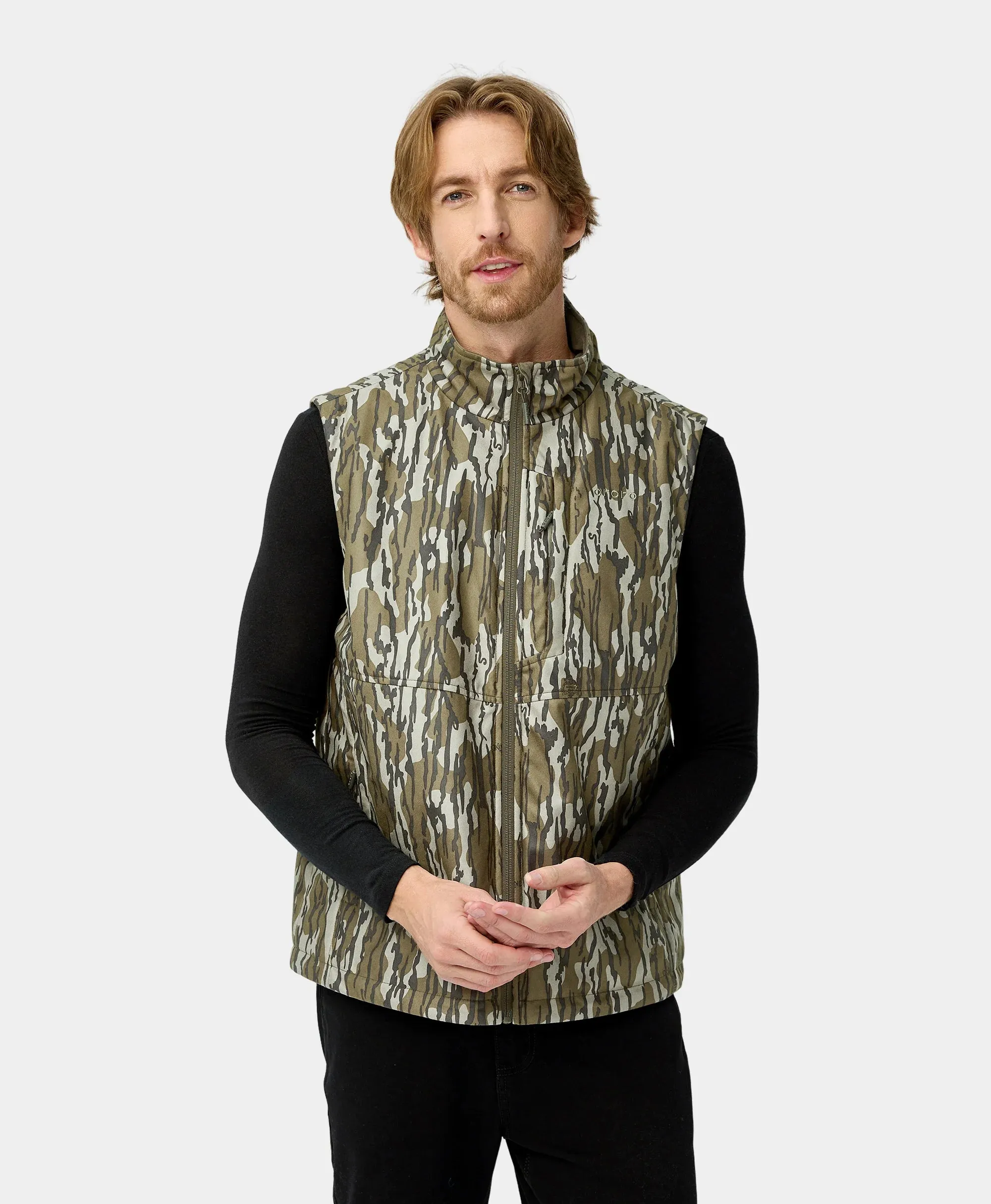 Men's Heated Hunting Gilet - Camouflage, Mossy Oak Bottomland