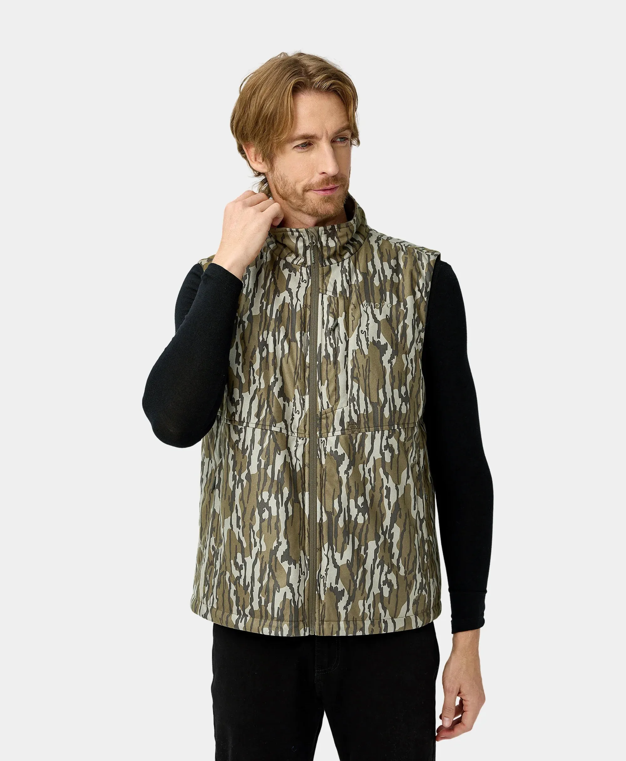 Men's Heated Hunting Gilet - Camouflage, Mossy Oak Bottomland