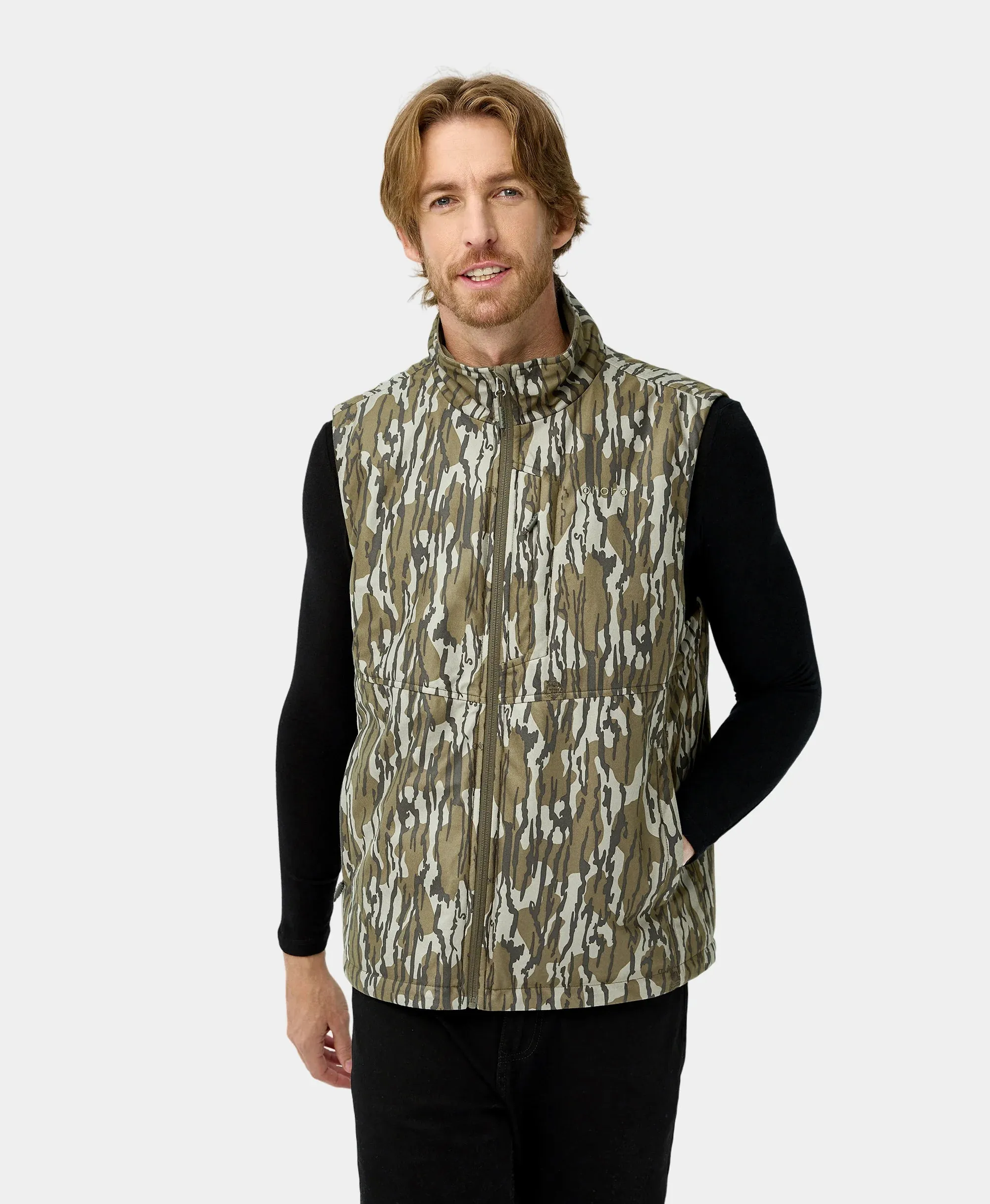 Men's Heated Hunting Gilet - Camouflage, Mossy Oak Bottomland