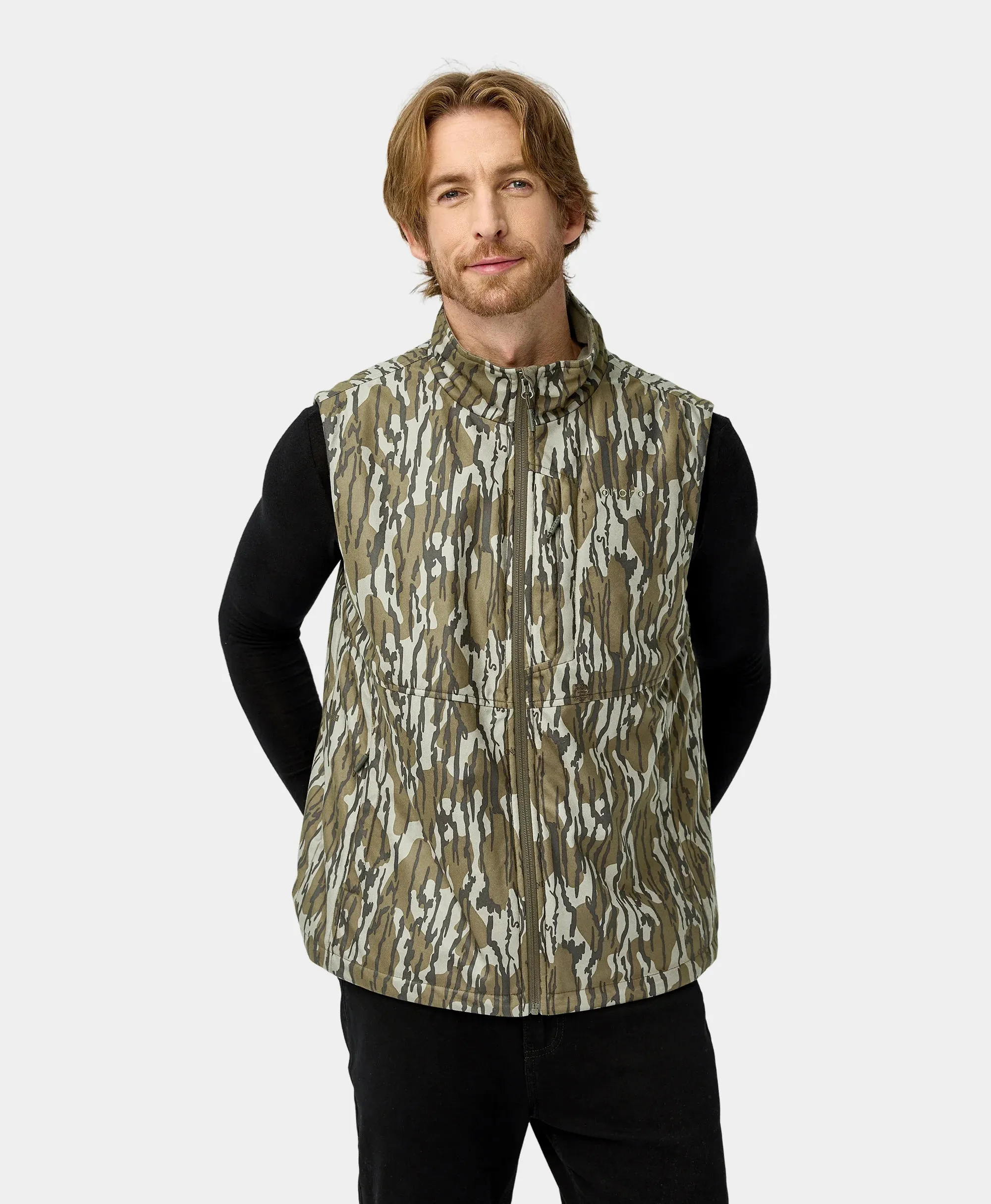 Men's Heated Hunting Gilet - Camouflage, Mossy Oak Bottomland