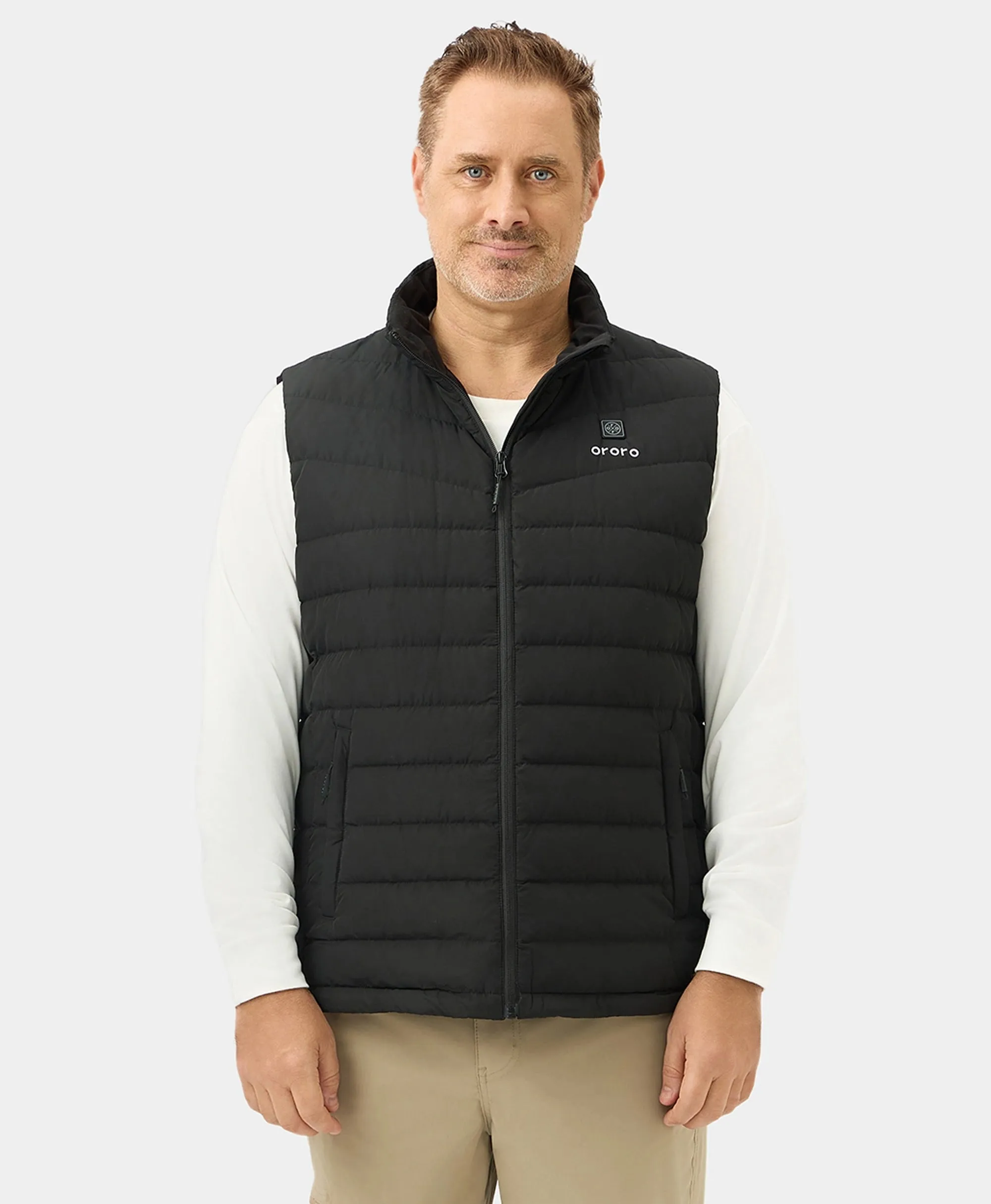 Men's Heated Lightweight Down Gilet - Black